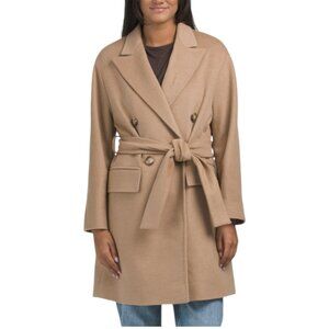 TARDIA Made In Italy Virgin Wool And Cashmere Blend Double Breasted Coat